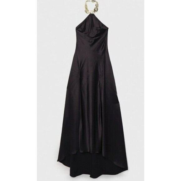 STAUD Sz XS Black Francoise Halter Neck Chain Necklace Gown Maxi Dress NWT - Picture 12 of 12